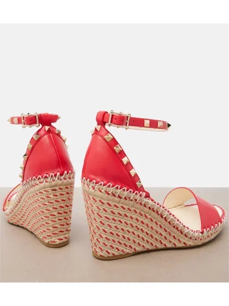 Espadrile Valentino Garavani din piele roșu