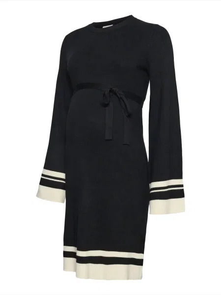 MAMALICIOUS Rochie tricotat MLSOLA crem negru