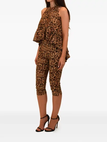 Spodnie Azeeza ze stretchu brązowe