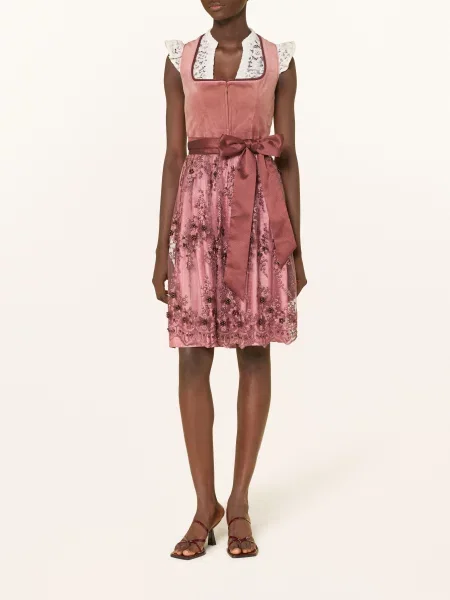 Krüger Bluzka Dirndl Z Koronki weiss biała