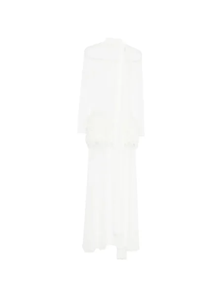 Maksi sukienka maxi Atu Body Couture w piórka garniturowa biała