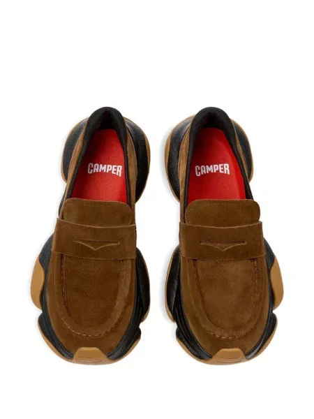 Pantofi loafer Camper din piele de căprioară maro