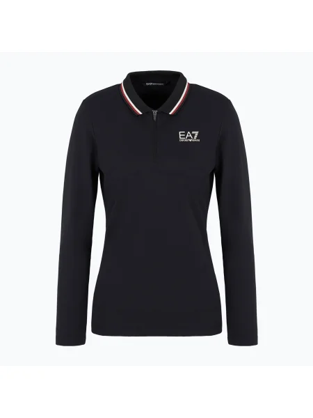 Longsleeve pentru femei Emporio Armani Golf Pro Polo black negru