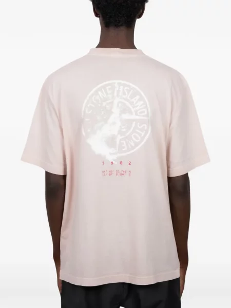 Tricou Stone Island cu imagine roz