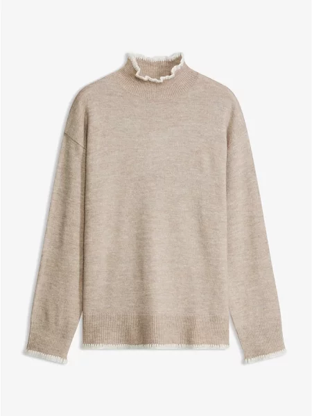 Sweter ze stójką beżowy