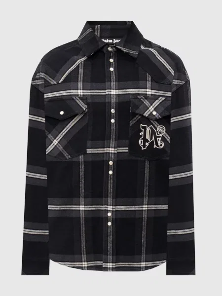 Сорочка в клітинку Palm Angels S чорна