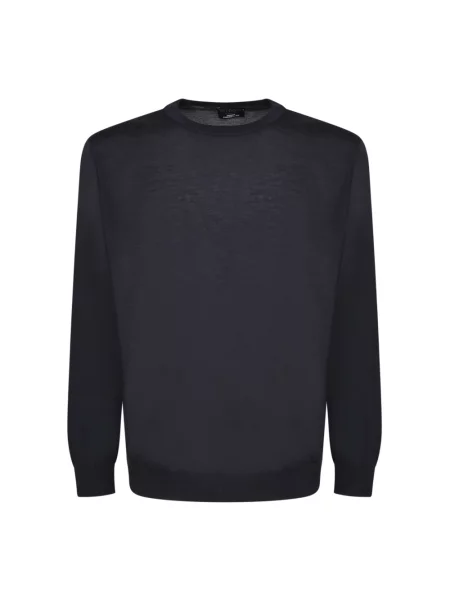 Sweter Dell'oglio z kaszmiru z długim rękawem niebieski