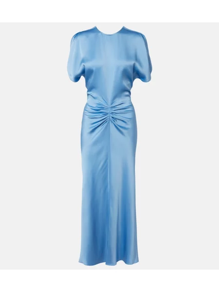 Rochie midi Victoria Beckham din satin albastru