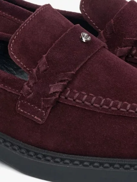 Велюрові Лофери Estro бордовий