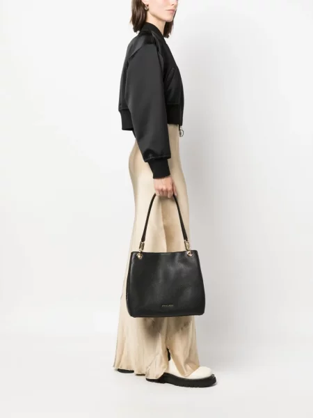 Iš natūralios odos odinė rankinė Michael Michael Kors juoda