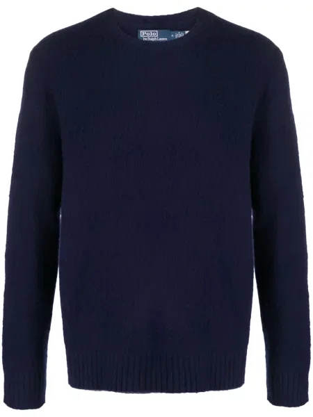 Fleece πουλόβερ Polo Ralph Lauren με στρογγυλή λαιμόκοψη με σχέδιο γκρι