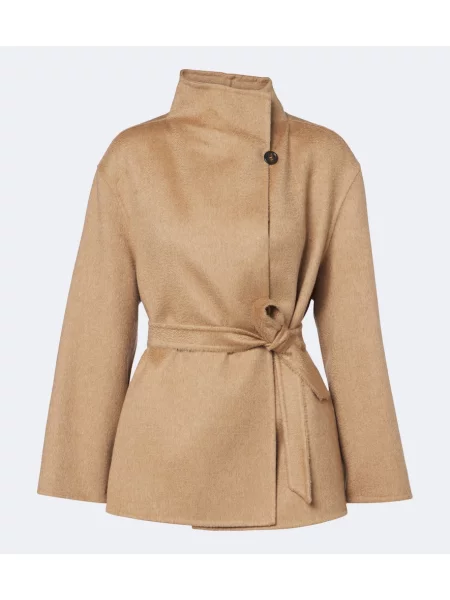 Palton Max Mara de mohair plic maro