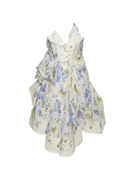Rochie mini Zimmermann cu model floral cu imagine alb