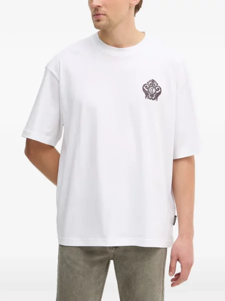 Tricou Just Cavalli cu autograf alb