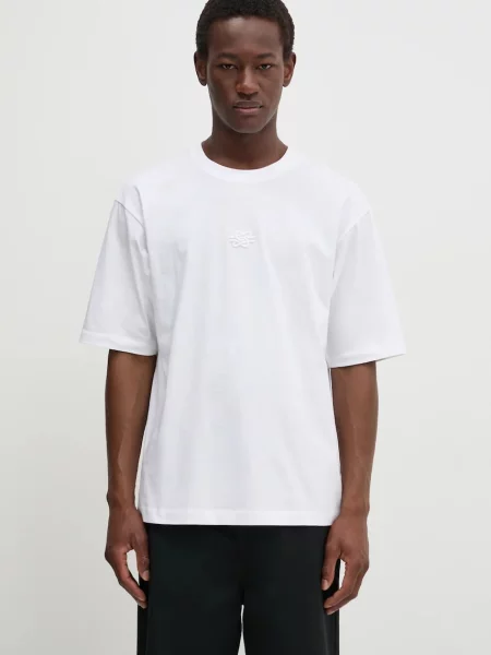 Filling Pieces tricou din Boxy Embroidered cu imprimeu alb