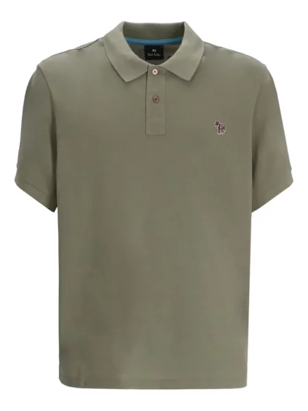 Tricou polo Paul Smith cu model zebră verde