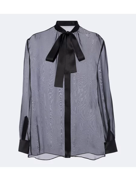 Bluză Dolce&gabbana de mătase cu legături negru