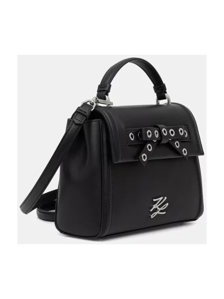 Karl Lagerfeld torebka crossbody skórzana K/AUTOGRAPH czarna