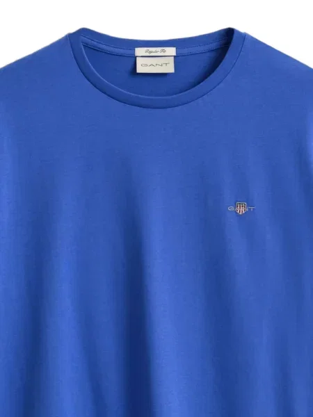 Tricou Gant cu broderie albastru