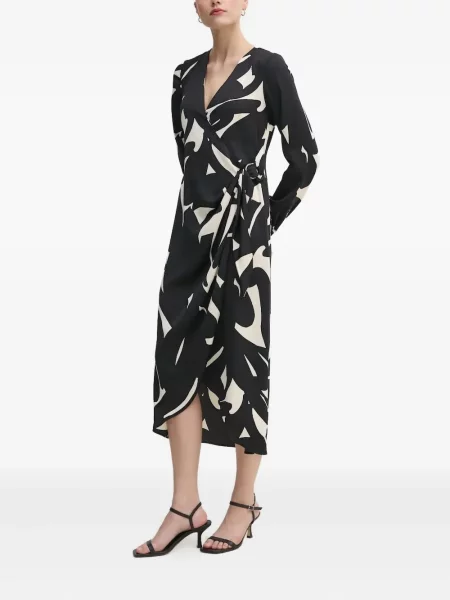 Rochie Dkny cu imagine cu imprimeu abstract de costum negru