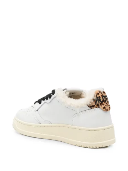 Sneakerși Autry cu imagine cu model leopard alb