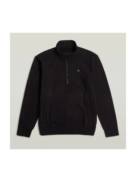 Pulover G-star Raw de jumătate de fermoar negru