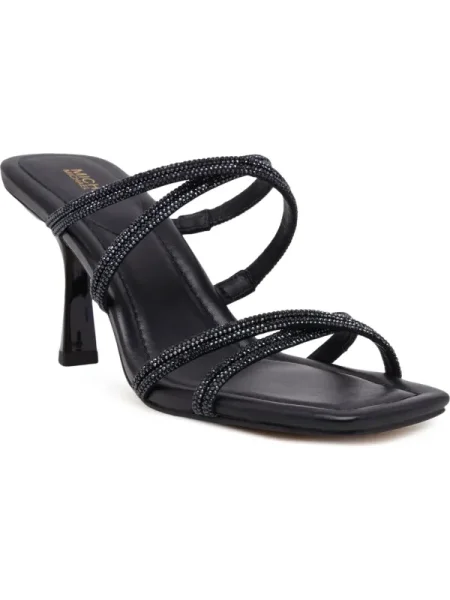 Michael Kors Șlapi cu tocuri înalte CORRINE cu adaos de piele negru