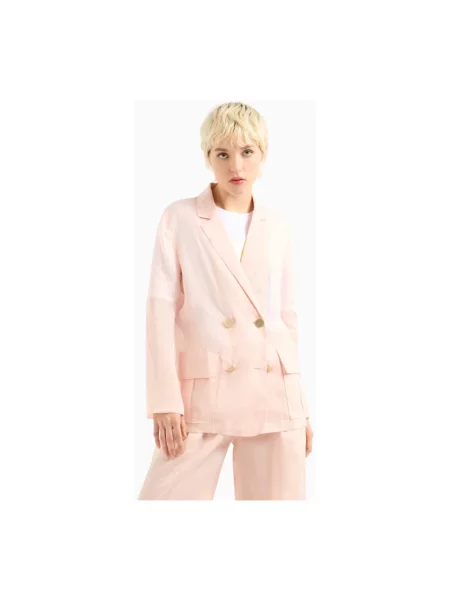 Marynarka Armani Exchange dwurzędowa różowa