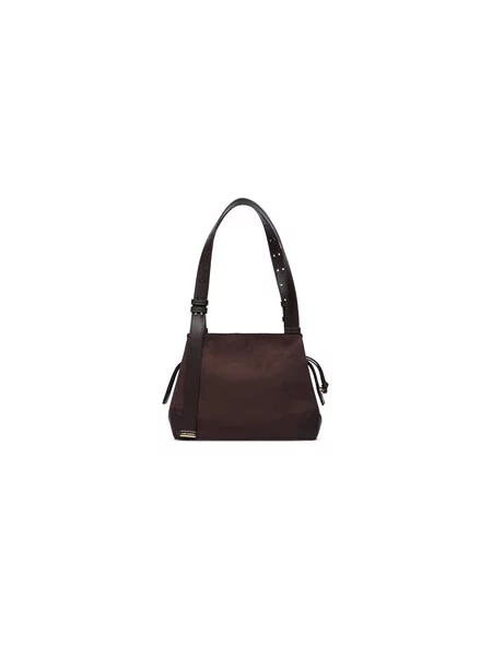 Semišová shopper kabelka Armani Exchange hnedá