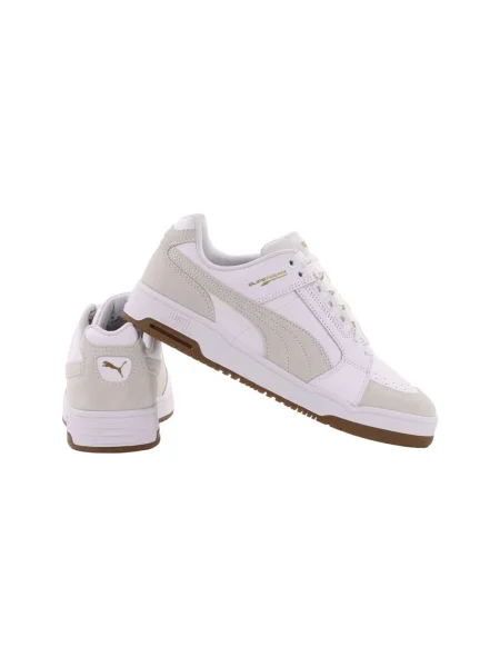 Pantofi Puma din piele de căprioară alb
