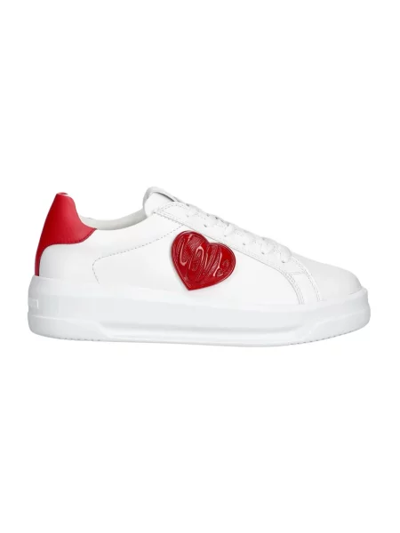 Sneakersy Love Moschino skórzane na platformie białe