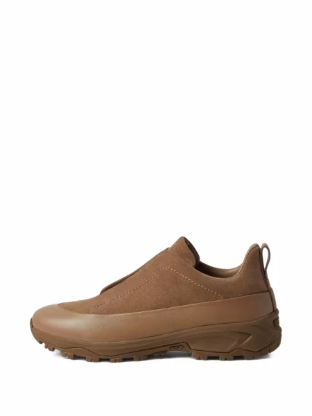 Sneakerși Zegna din piele de căprioară bej