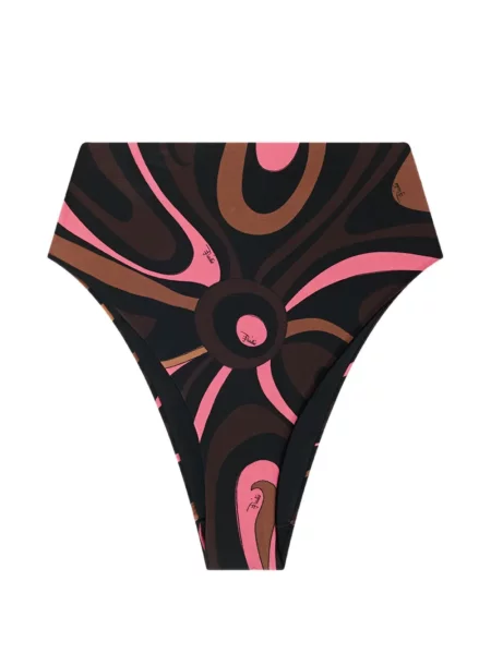 Bikini Pucci cu talie înaltă cu imagine negru