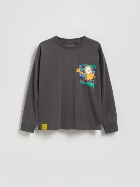 Reserved Longsleeve GARFIELD ciemnoszary