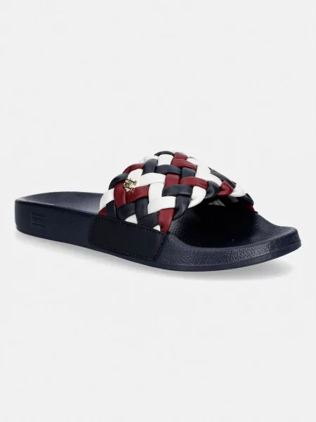 Natikači Tommy Hilfiger TH CORNROW POOL SLIDE modra