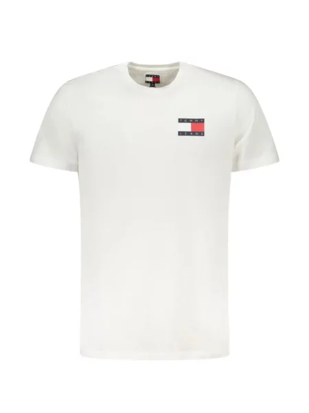 Tricou Tommy Jeans cu autograf alb