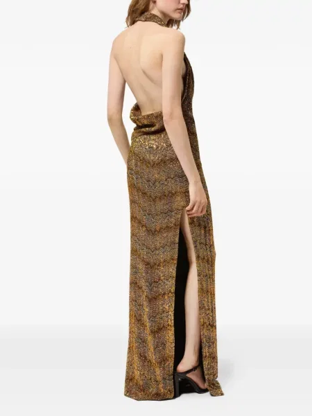 Rochie Missoni cu paiete cu gât halter
