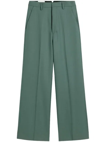 Pantaloni Ami Paris de lână verde