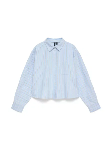 VERO MODA Blúz VMAria világoskék / barna fehér