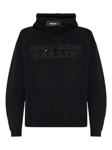 Hanorac cu glugă Dsquared2 cu imagine negru
