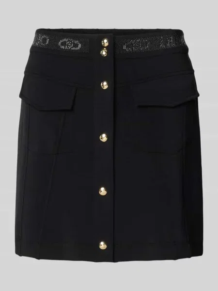 Spódnica mini z listwą guzikową i z patką Liu Jo Sport czarna