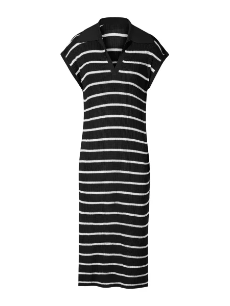 Imily Bela Rochie tricotat negru alb