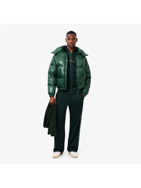 Lacoste Kurtka Z Kapturem Relaxed Fit zielona