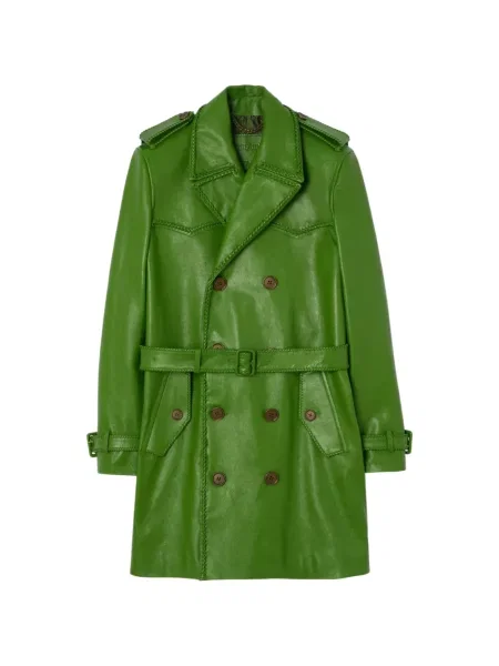 Trenci Burberry din piele verde