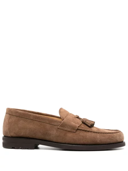 Pantofi loafer Brunello Cucinelli din piele de căprioară maro