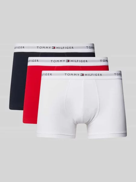 Obcisłe bokserki z mieszanki bawełny w zestawie 3 szt. Tommy Hilfiger czerwone