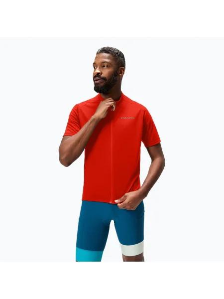 Tricou de ciclism pentru bărbați Endura Loop Zipped flame red roșu