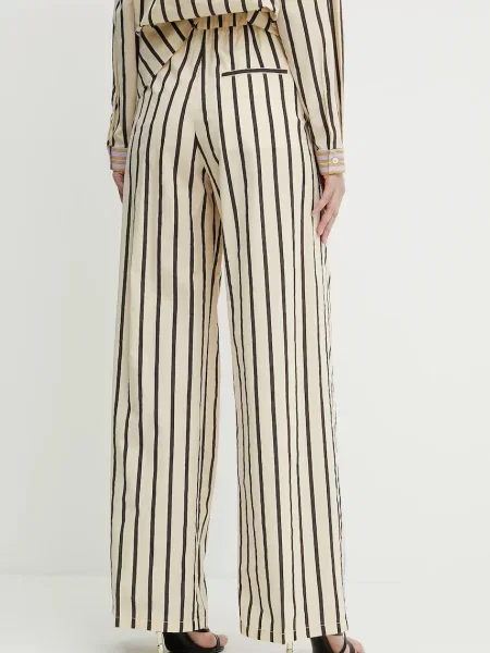 Штани Forte Forte широкі висока посадка my pants бежевий