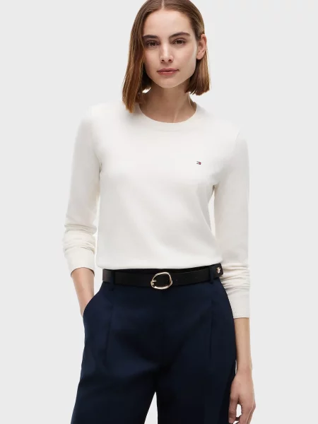 Светр Tommy Hilfiger з джерсі білий