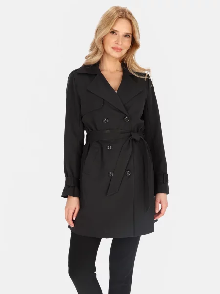 Trencz Perso dwurzędowy czarny